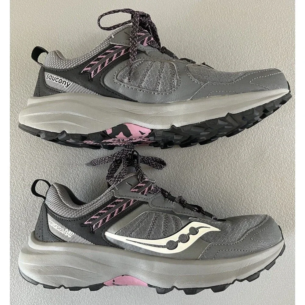 Saucony Excursion TR17 Womens 8.5W Wide Running Shoes Cinder Gray Gorpcore Y2K